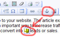 An Html editor showing an anchor link
