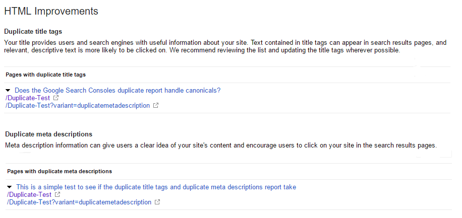 Google Search Console Duplicate Content with Canonical