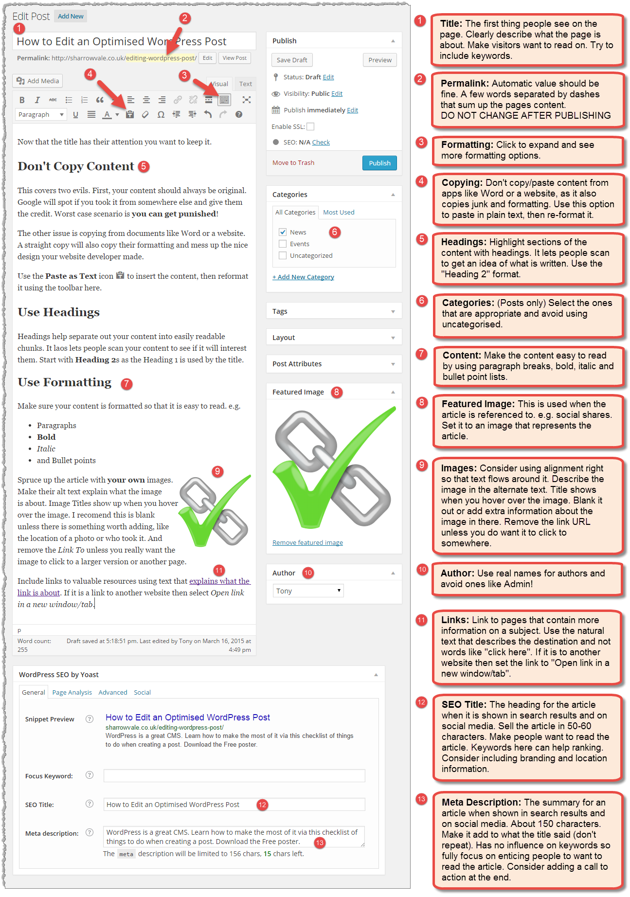 WordPress Post Checklist